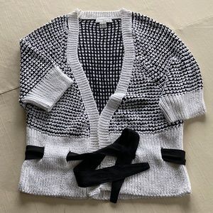 black and white small cardigan